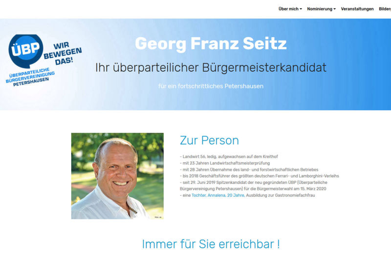 Buergermeisterkandidat G.F. Seitz, Petershausen, ÜBP 