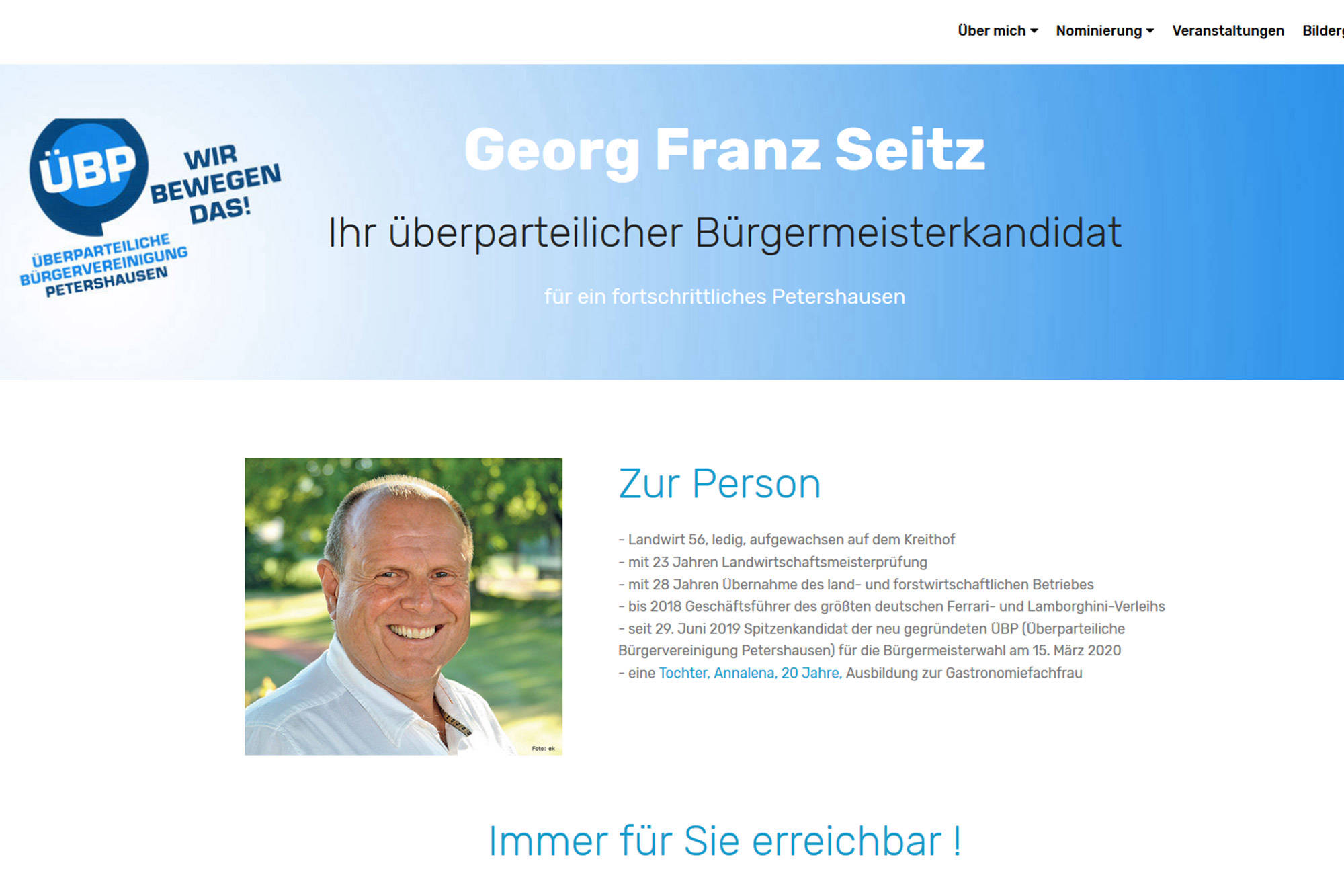 Buergermeisterkandidat G.F. Seitz, Petershausen, ÜBP 